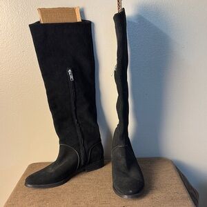 EUC Ugg Womens Gracen Suede leather Mid-Calf Riding Boots knee high, black 9